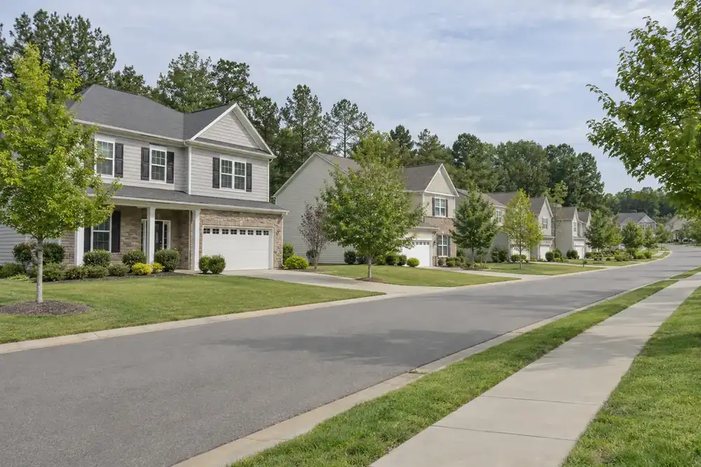 Illustration of a typical residential street in the Indian Land, SC area