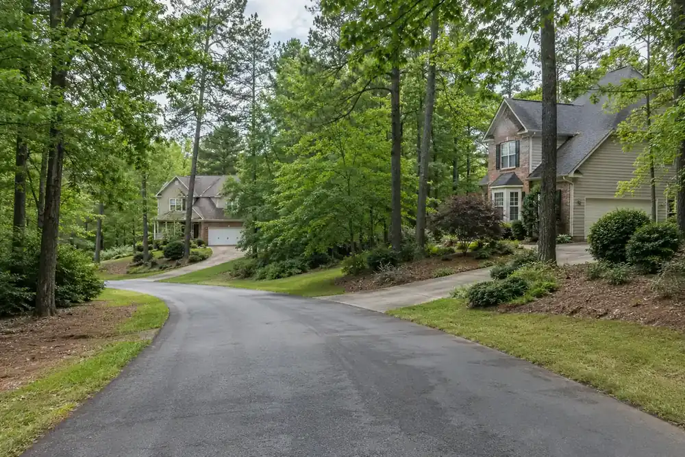 Illustration of a typical residential street in the Tega Cay, SC area